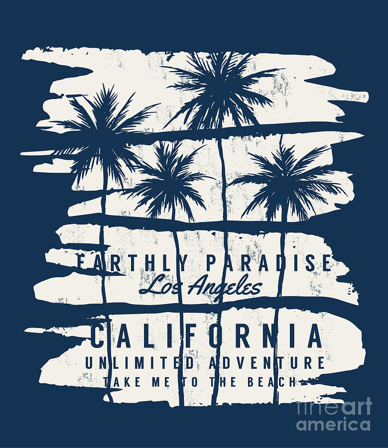 College Digital Art - Los Angeles California Typography by Kano07