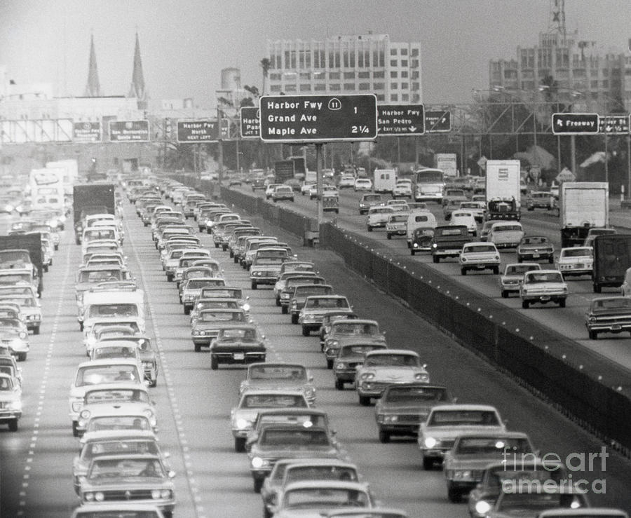 Los Angeles Freeway Traffic Photograph by Bettmann