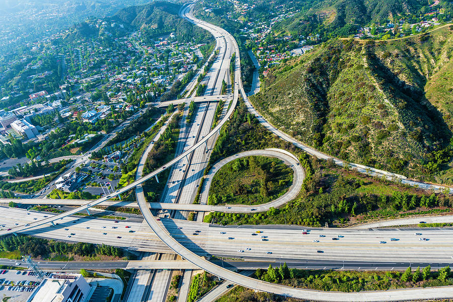 Los Angeles Freeways And Interchange Photograph by Dszc