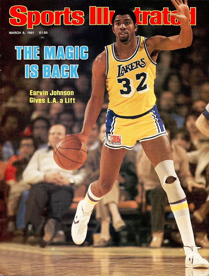 Los Angeles Lakers Magic Johnson... Sports Illustrated Cover Photograph by Sports Illustrated