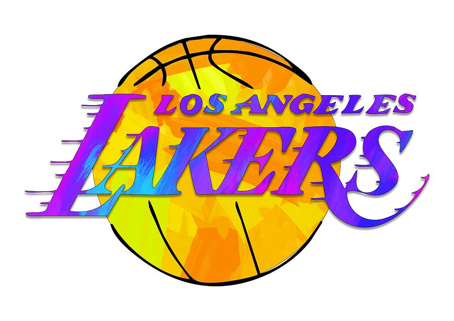 Los Angeles Lakers Paint Design T-Shirt by Ricky Barnard - Pixels