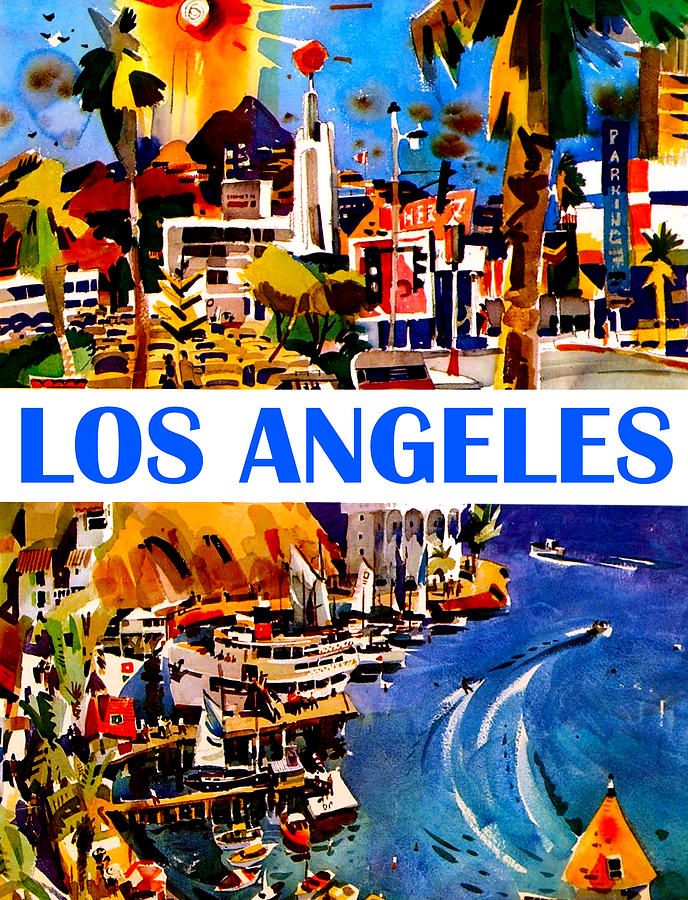 Los Angeles Painting by Long Shot - Fine Art America