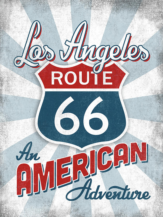 Los Angeles Travel Poster - Vintage Travel Digital Art by Flo Karp