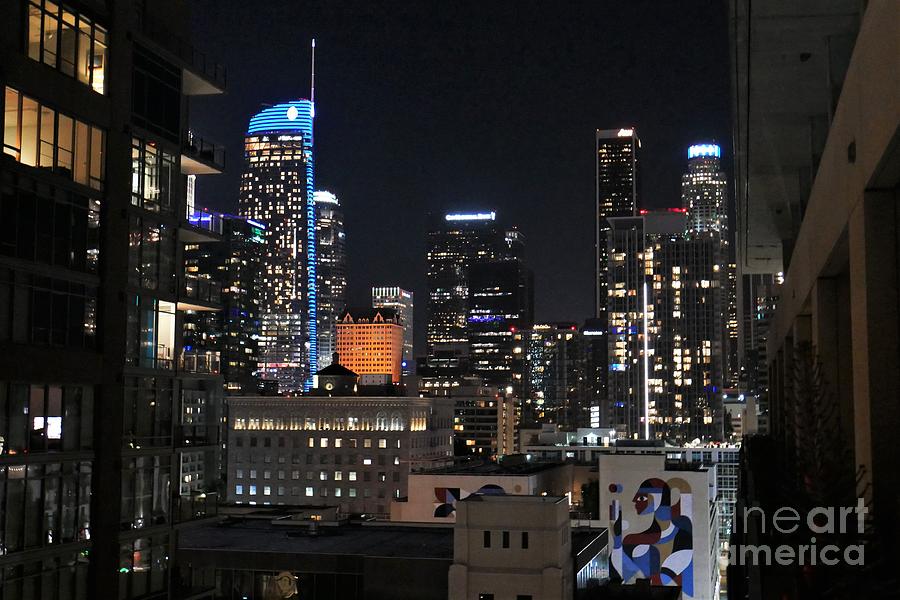 Los Angeles Photograph - Los Angeles Series - City Lights Downtown LA by Lee Antle