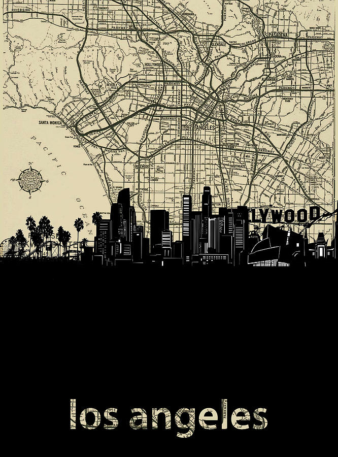 Los Angeles Skyline Amp Digital Art