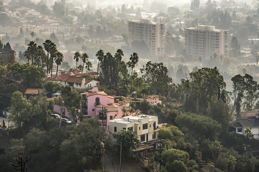 Los Angeles Skyline And Suburbs Wrapped In Smoke From Woosle Fir Photograph by Alex Grichenko