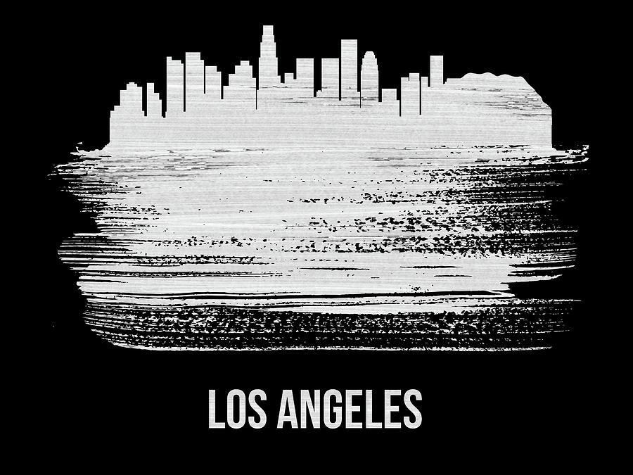 Los Angeles Mixed Media - Los Angeles Skyline Brush Stroke White by Naxart Studio Los Angeles Mixed Media - Los Angeles Skyline Brush Stroke White by Naxart Studio