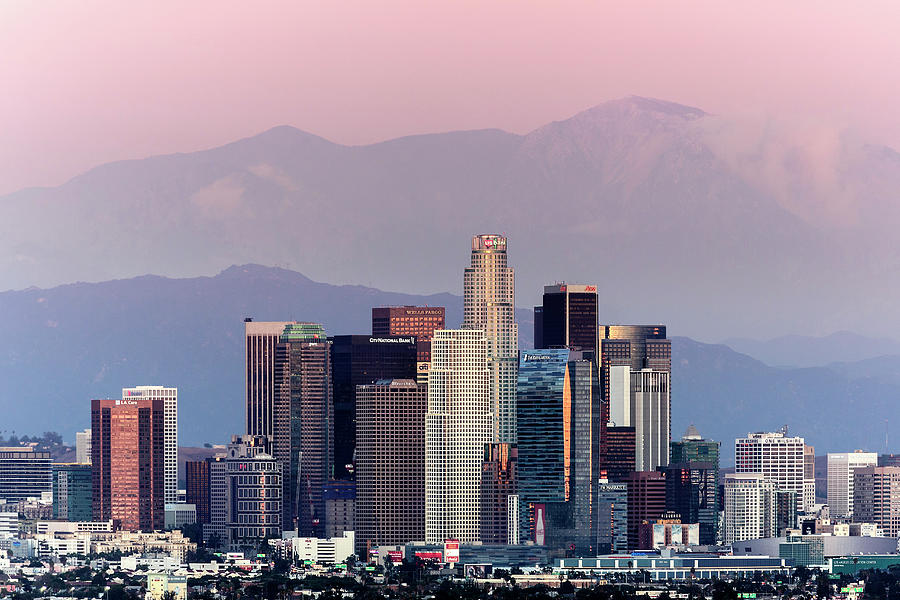 Los Angeles Skyline, California Digital Art by Brook Mitchell
