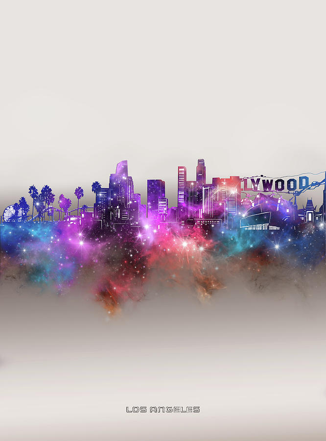 Los Angeles Skyline Galaxy Digital Art by Bekim M | Fine Art America