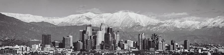 Los Angeles Snow Panorama in Black and White Photograph by Lynn Bauer