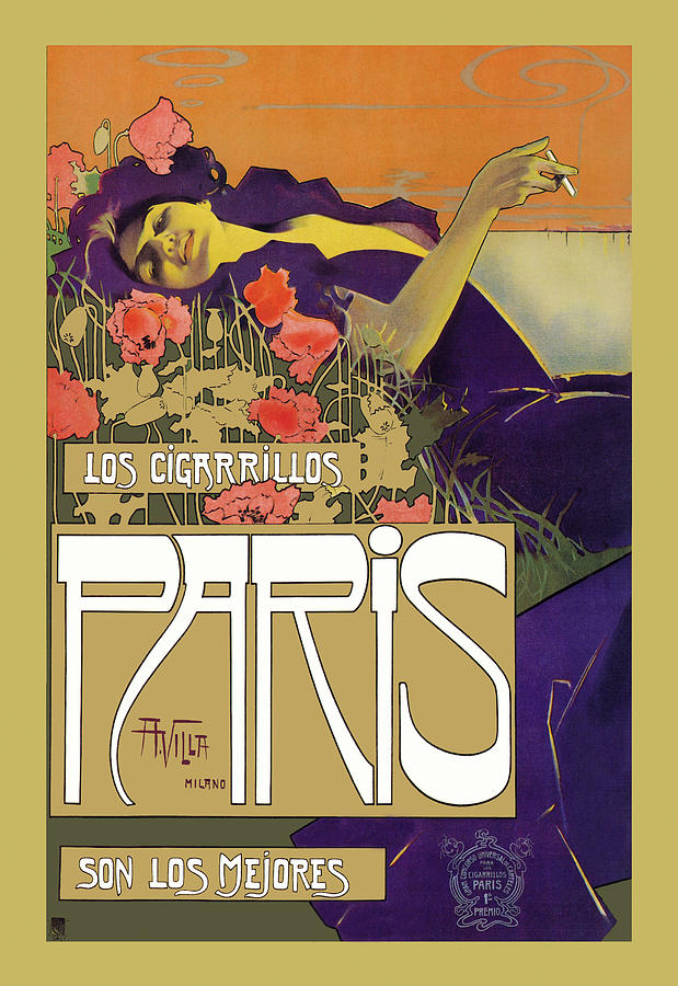 Los Cigarrillos Paris son los mejores Painting by Aleardo Villa