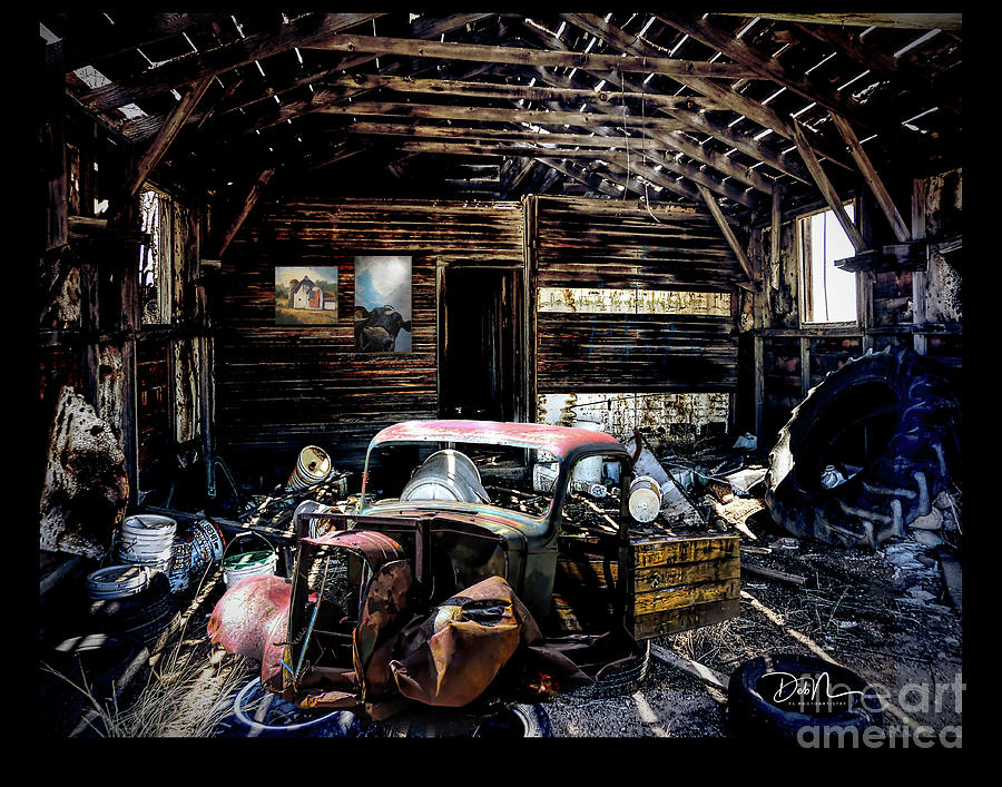 Lost and Found in Colorado or Old Truck in Old Garage Digital Art by Deb Nakano
