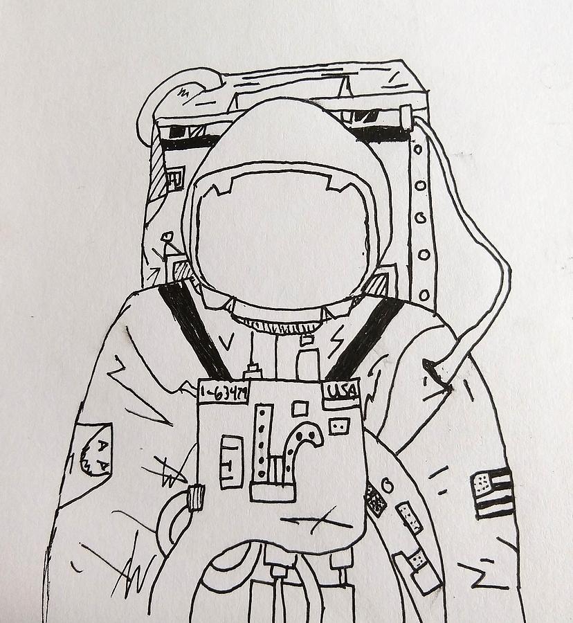 Lost Astronaut Drawing by Emma Rose Paulsen | Fine Art America