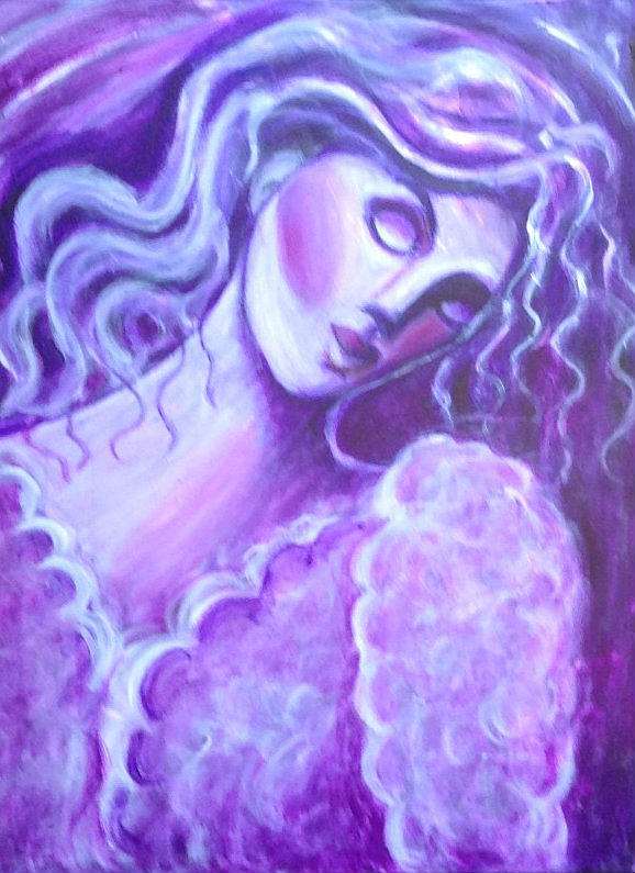 Purple Lady Painting - Lost in Passion by Anya Heller