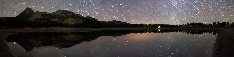 Lost Lake Star Trail Panorama Photograph by Mike Berenson / Colorado Captures