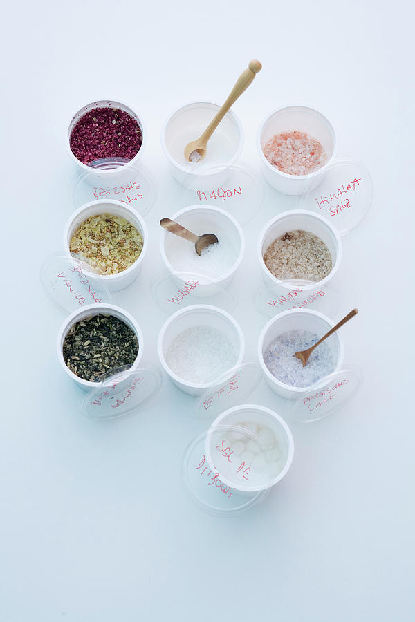 Lots Of Different Seasoning Salts Photograph by Michael Wissing