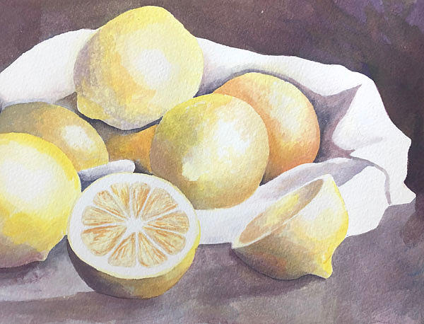 Lots of Lemons Painting by Nancy Goldman