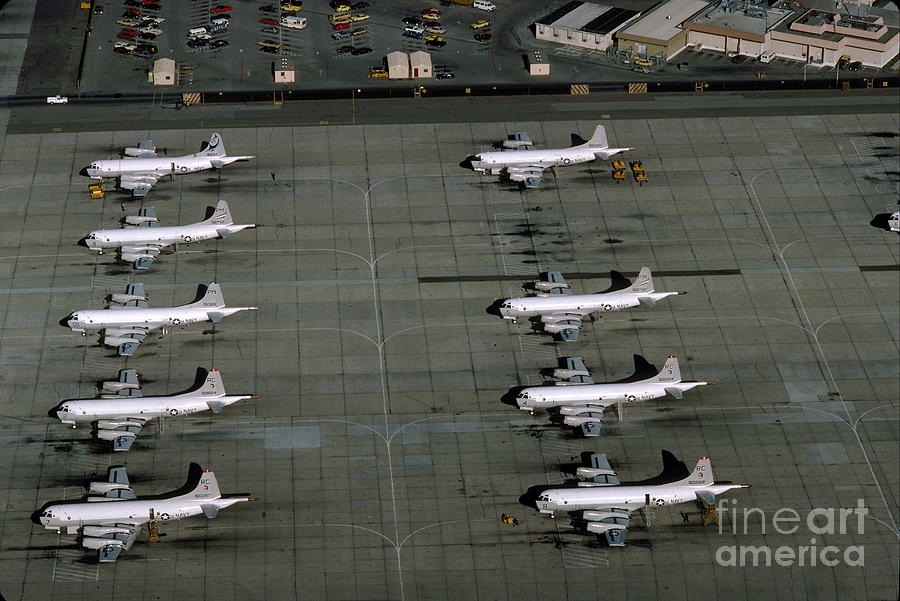 Lots of P-3V Orions at Moffett Field California Photograph by Wernher Krutein