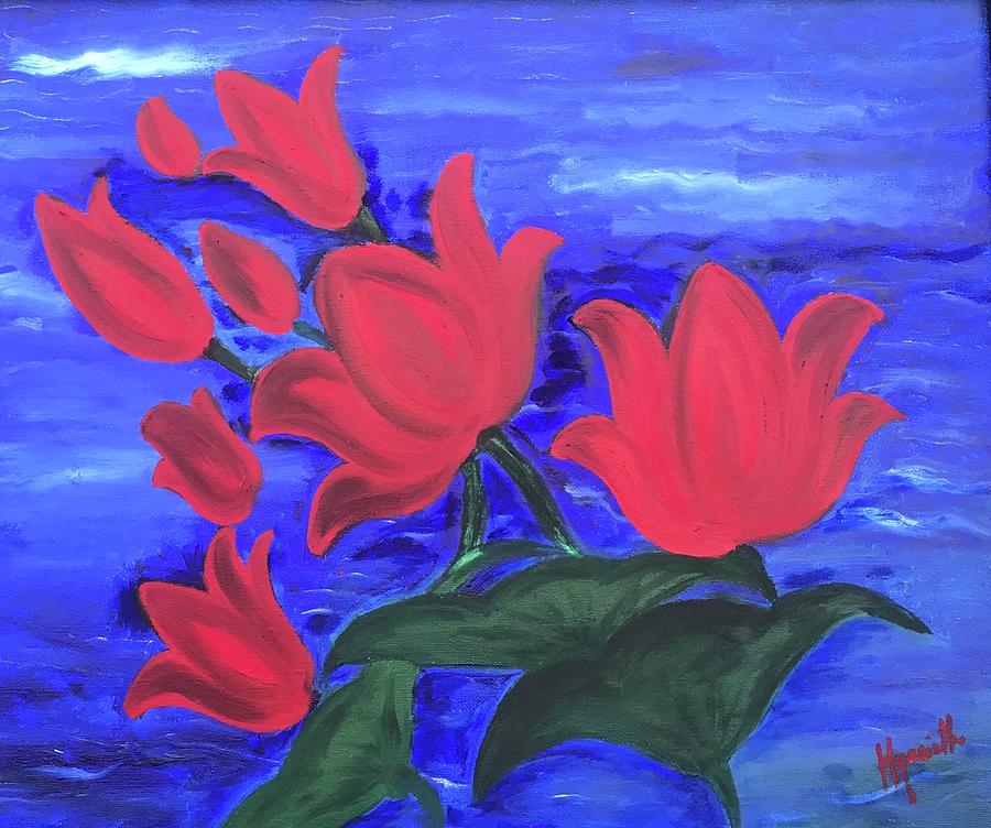 Lotus - 20X16 Oil on Canvas by Hyacinth Paul Painting by Hyacinth Paul