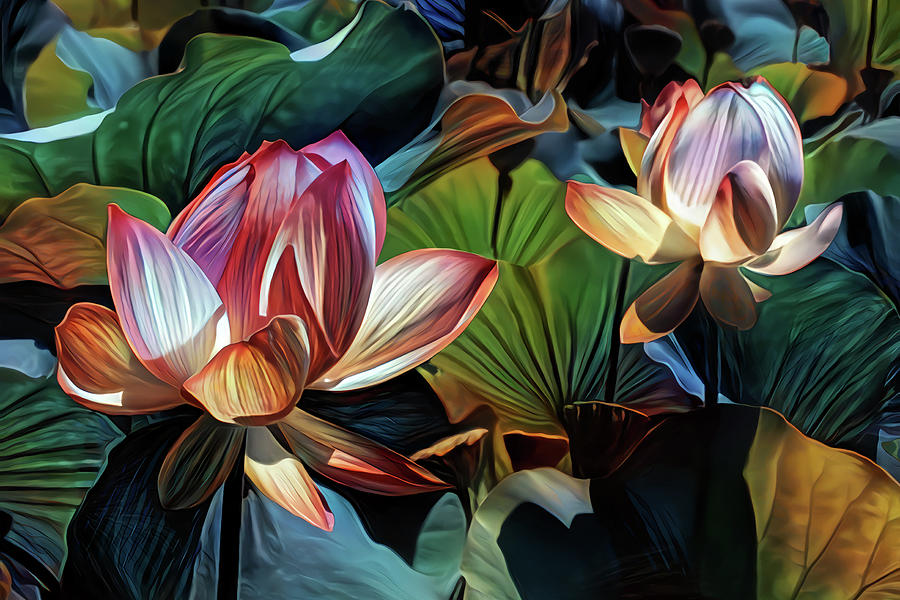 Nature Digital Art - Lotus Pond by Artly Studio
