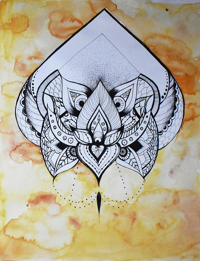 Watercolor Mixed Media - Lotus by Yasmine Shakur Watercolor Mixed Media - Lotus by Yasmine Shakur