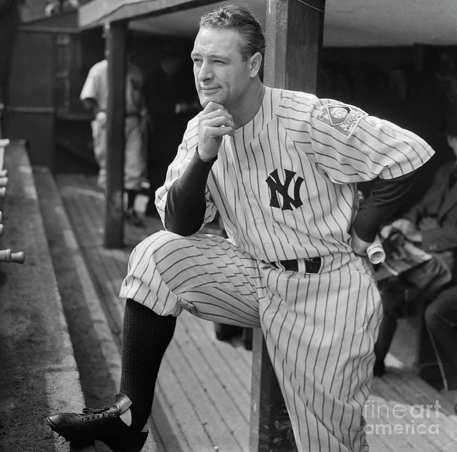 Lou Gehrig Watching Game Photograph by Bettmann