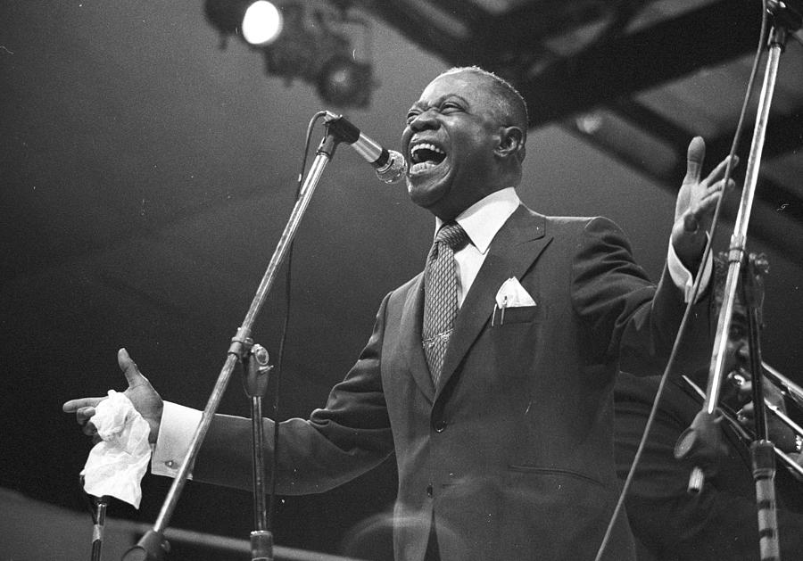 Music Photograph - Louis Armstrong At Newport Jazz by Tom Copi
