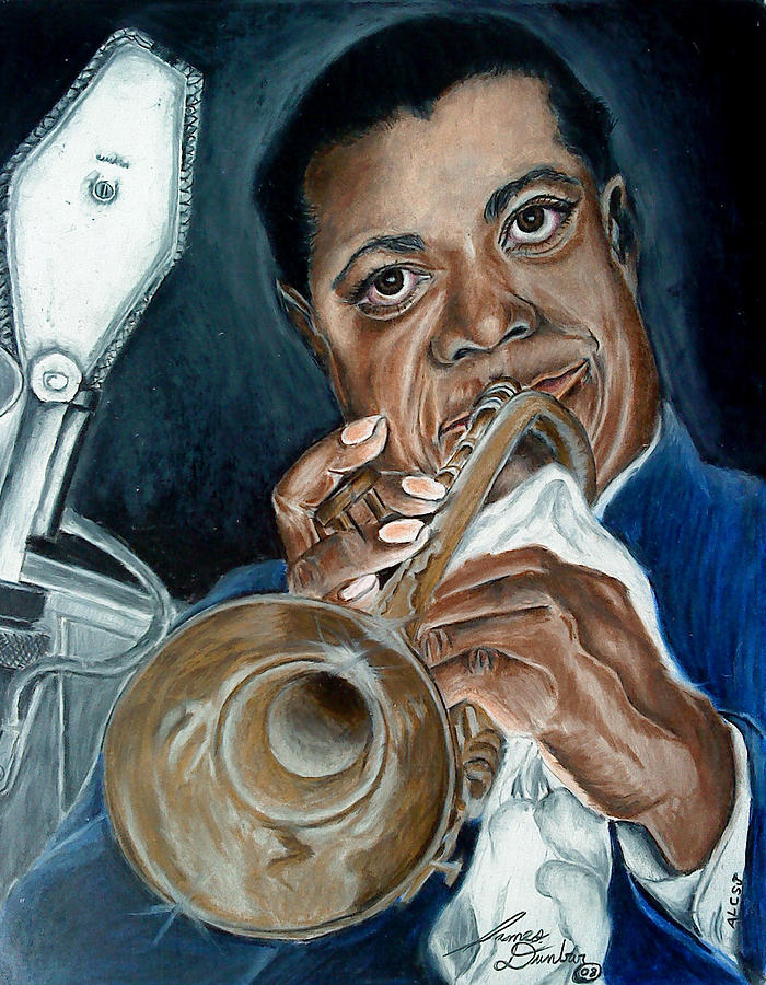 Louis Armstrong Drawing by James Dunbar