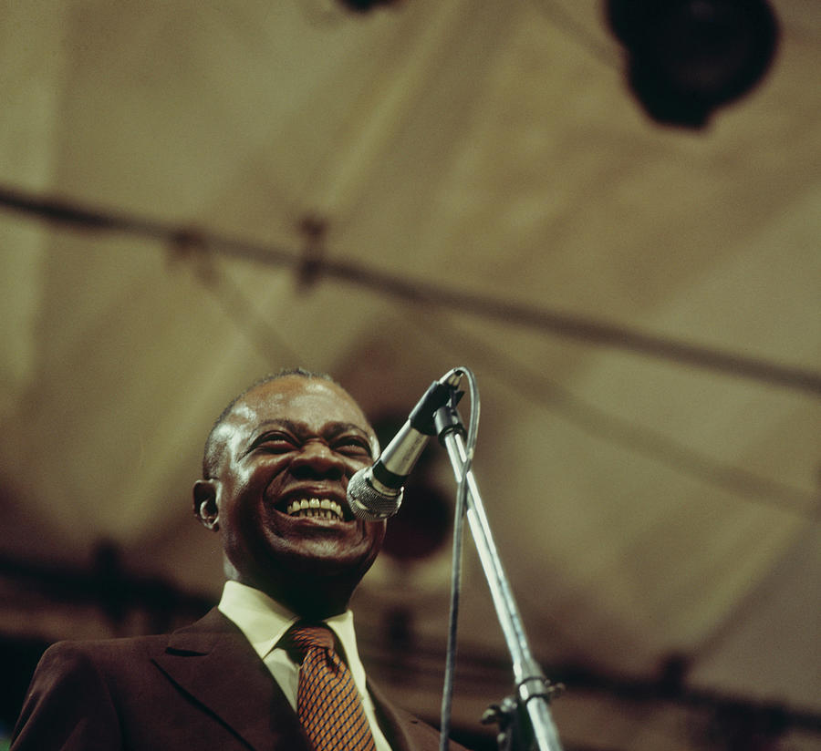 Louis Armstrong On Stage At Newport Photograph by David Redfern