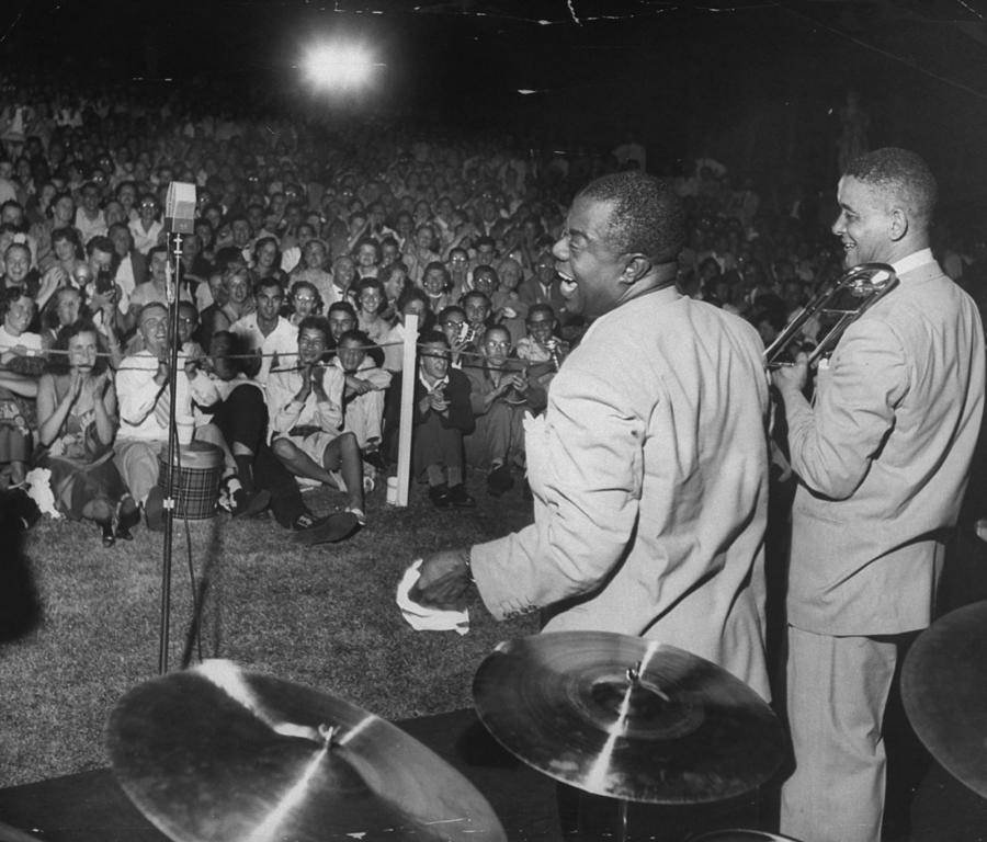 Louis Armstrong Photograph - Louis Armstrong On Stage by Gordon Parks