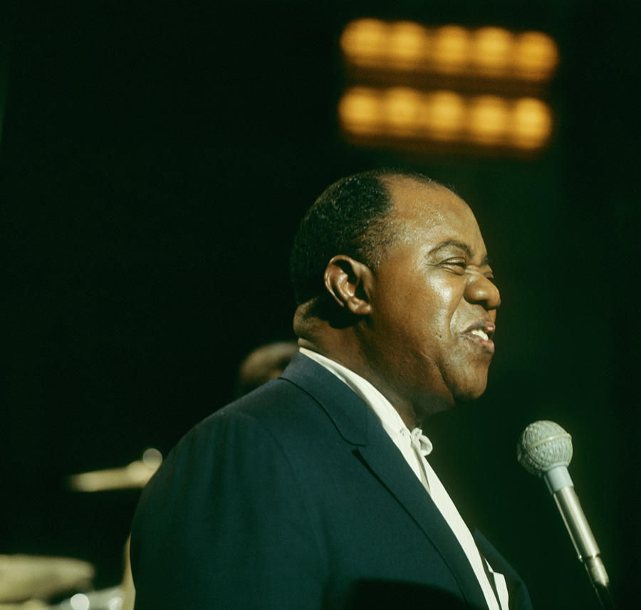 Louis Armstrong Performs On Tv Show Photograph by David Redfern