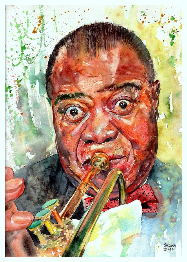 Louis Armstrong Painting - Louis Armstrong Portrait Painting by Suzann Sines