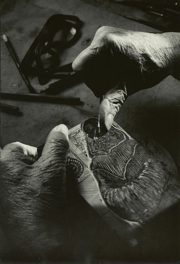 Black And White Photograph - Louis Jou At Work by Gjon Mili