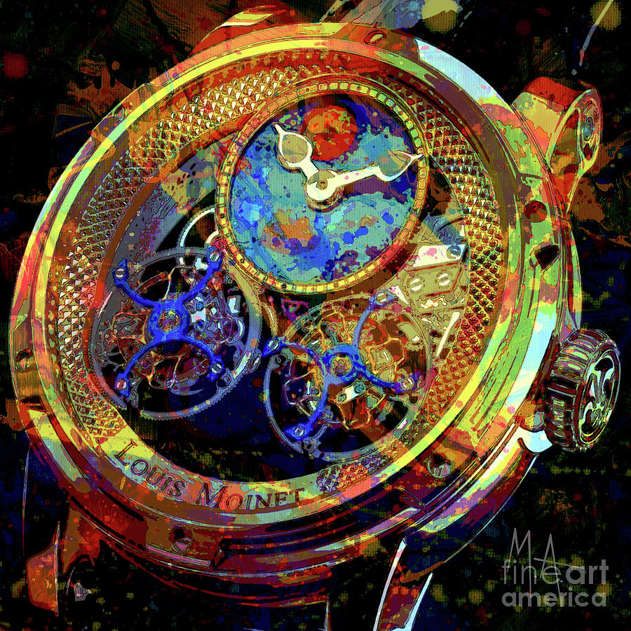Louis Moinet Timepiece Digital Art by Maria Arango