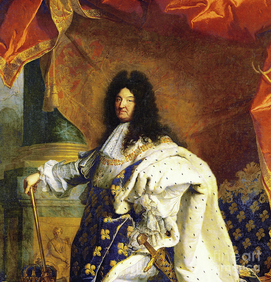 Louis Xiv In Royal Costume, 1701, Detail Painting by Hyacinthe Francois Rigaud