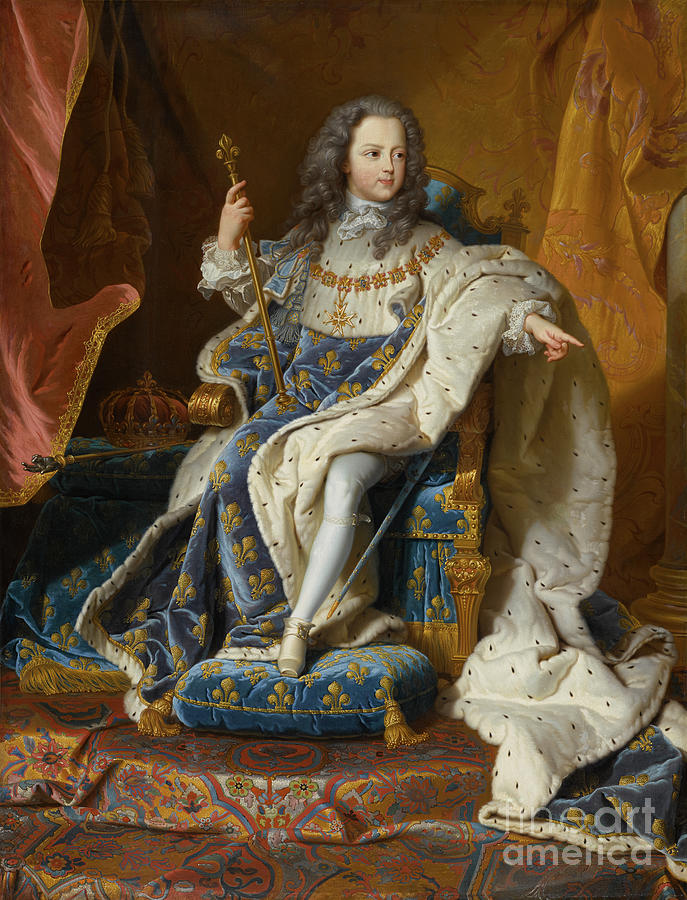 Portrait Painting - Louis Xv By Rigaud by Hyacinthe Francois Rigaud