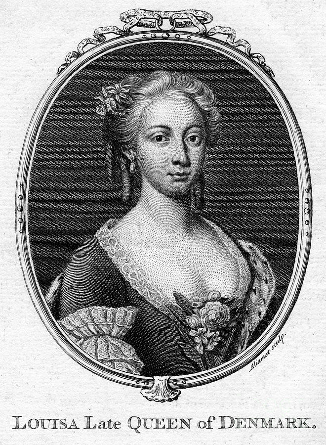 Louisa, Queen Of Denmark.artist Aliamet Drawing by Print Collector