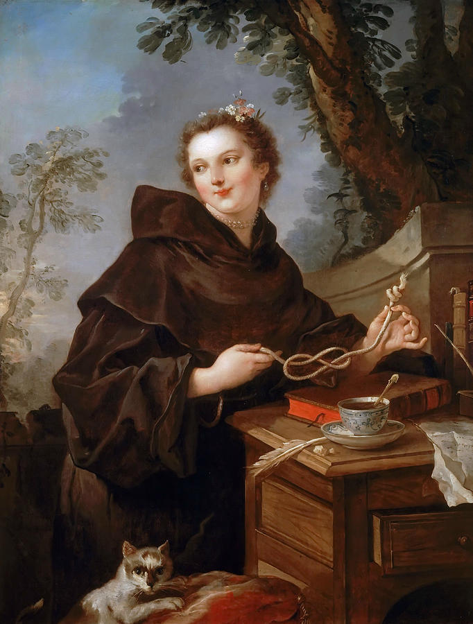 Louise-Anne de Bourbon, Mlle de Charolais Painting by Charles-Joseph Natoire