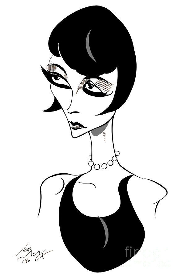 Louise Brooks - Caricature Of American Film Actress Painting by Neale ...