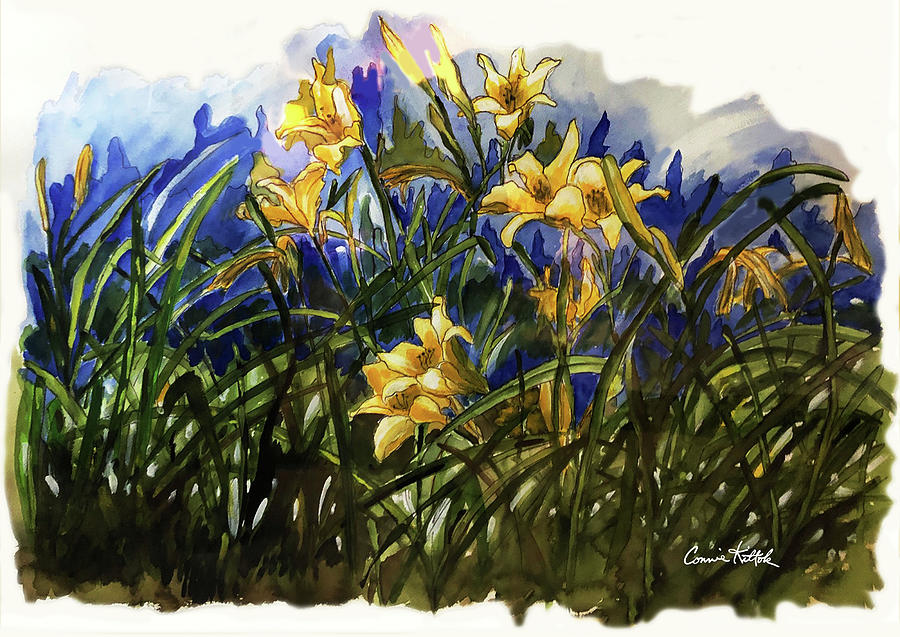 Louisiana Daylilies Painting by Connie Kittok - Fine Art America