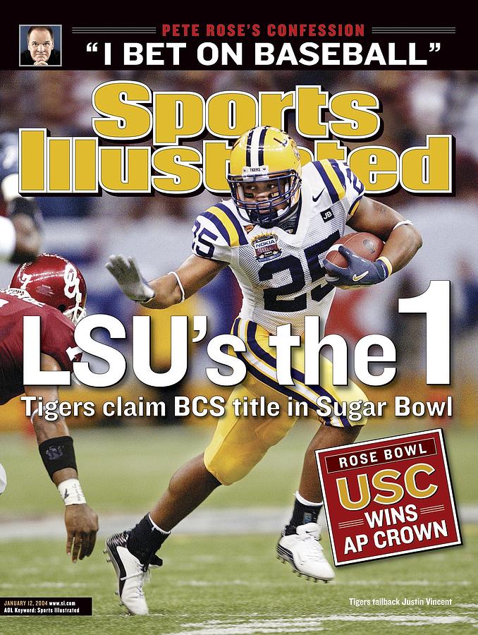 Sports Photograph - Louisiana State University Justin Vincent, 2004 Sugar Bowl Sports Illustrated Cover by Sports Illustrated