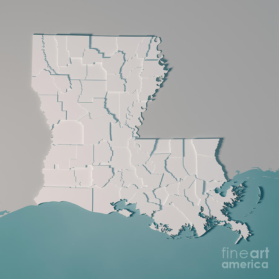 Louisiana Map, Digital Vector