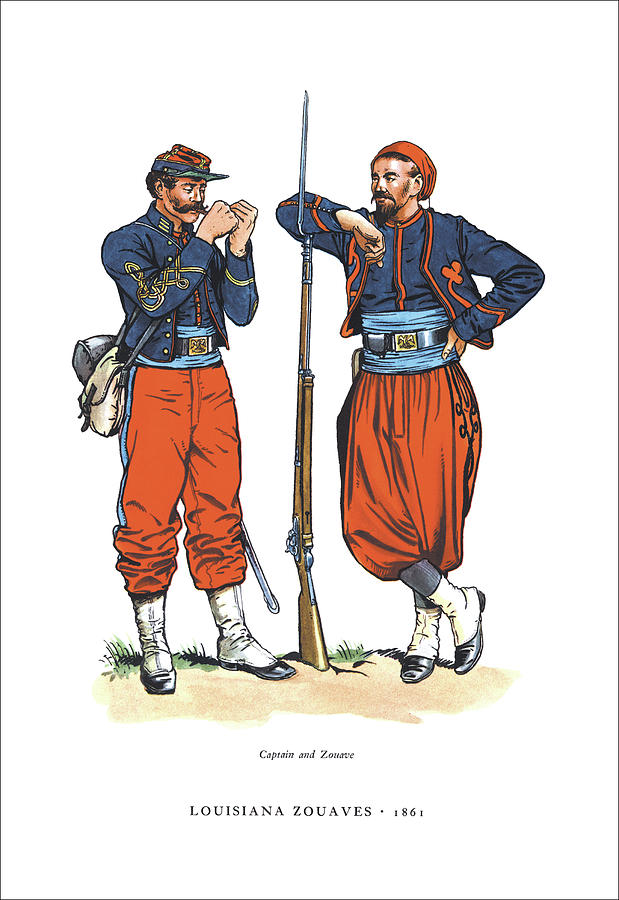 Louisiana Zouaves, 1861 Painting by Unknown