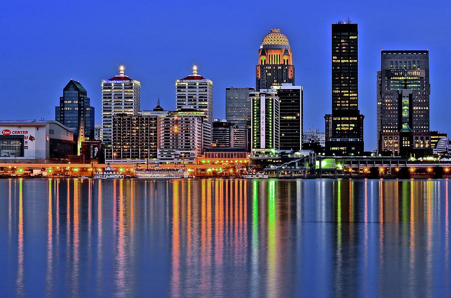 Louisville Kentucky at Blue Hour Photograph by Frozen in Time Fine Art Photography