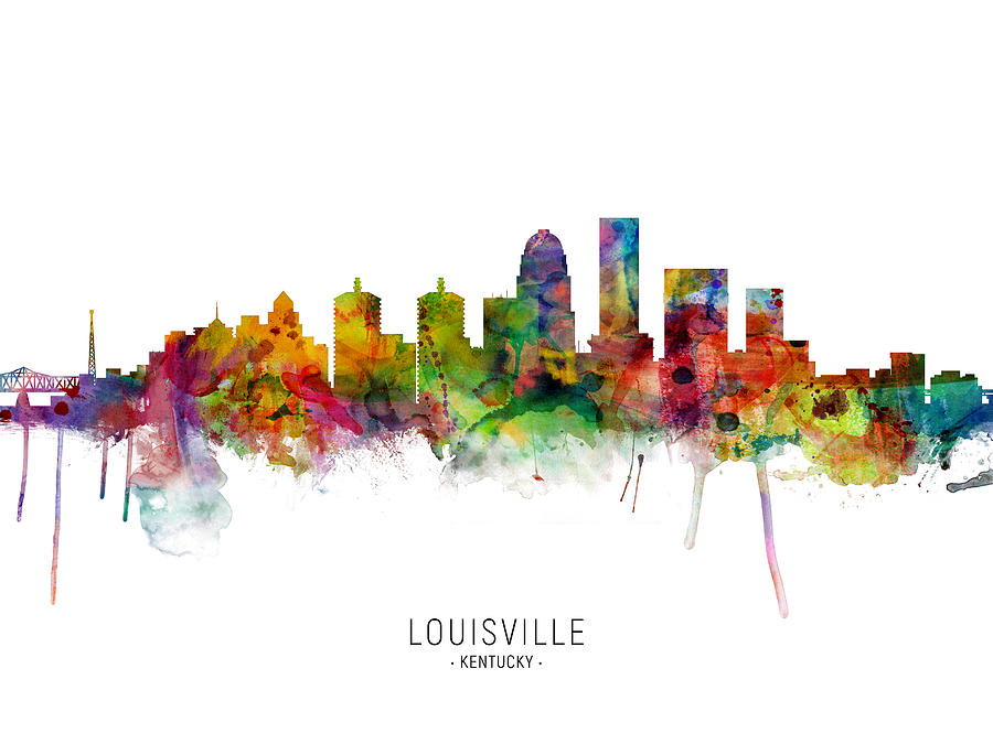 Louisville Digital Art - Louisville Kentucky Skyline by Michael Tompsett