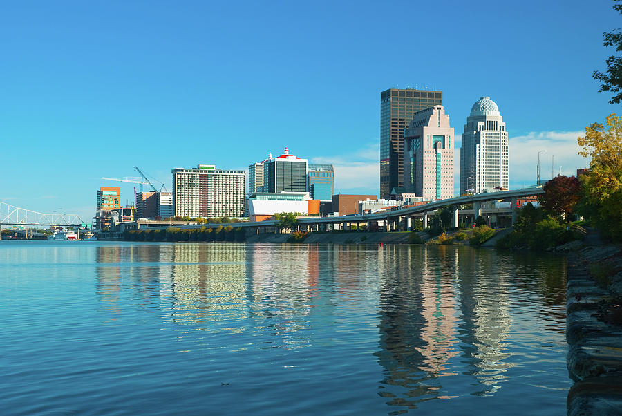 Louisville Skyline And River Reflection Photograph by Davel5957