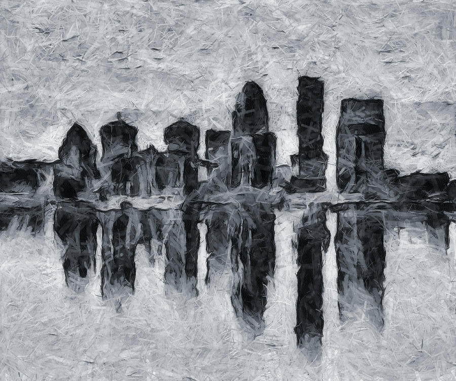 Louisville Skyline Silhouette Reflection by Dan Sproul Louisville Skyline Silhouette Reflection by Dan Sproul