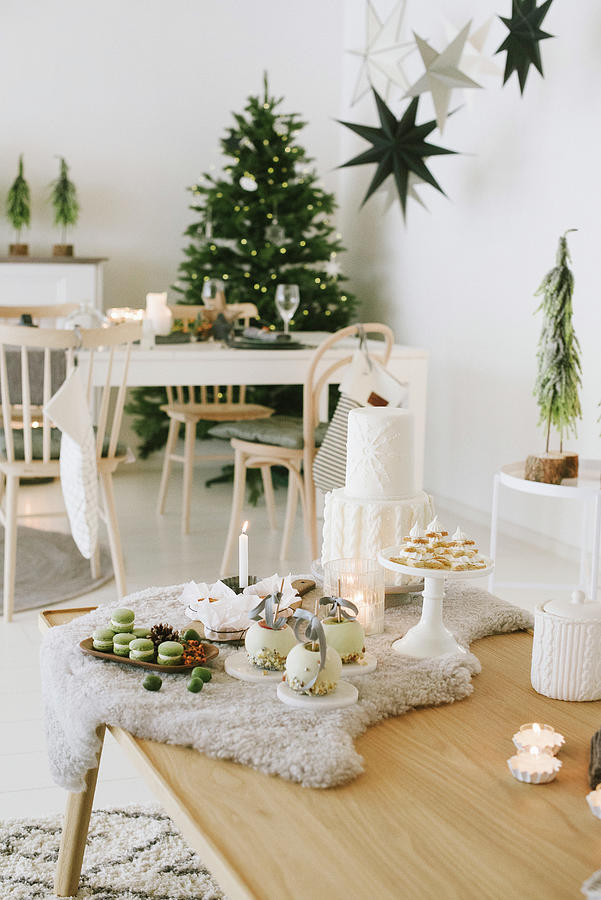 Lounge And Dining Areas In Festively Decorated Interior Photograph by Katja Heil
