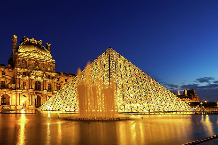 Louvre at Twilight Photograph by Andrew Soundarajan