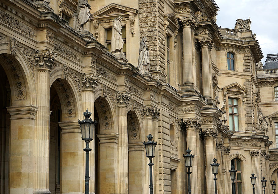 Louvre Facade Photograph by Andrew Fare